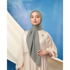 Heaven Lights HL Voal Iron Black Logo Hijab Polos Segi Empat