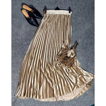 Rok Bludru Panjang Rok Plisket Velvet Panjang Beludru Wanita Dewasa