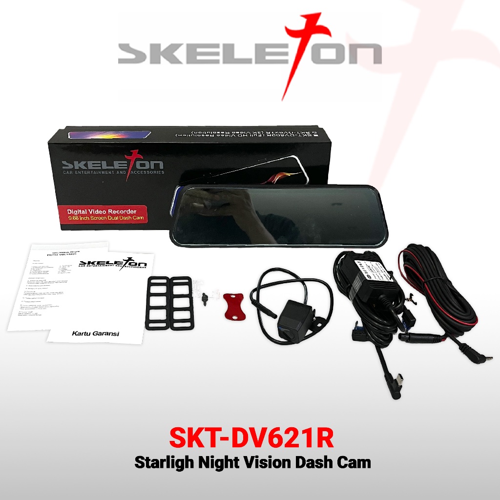 Jual Skeleton Dash Cam SKT-DV621R 1440P Full HD Dual Lens Front & Rear ...