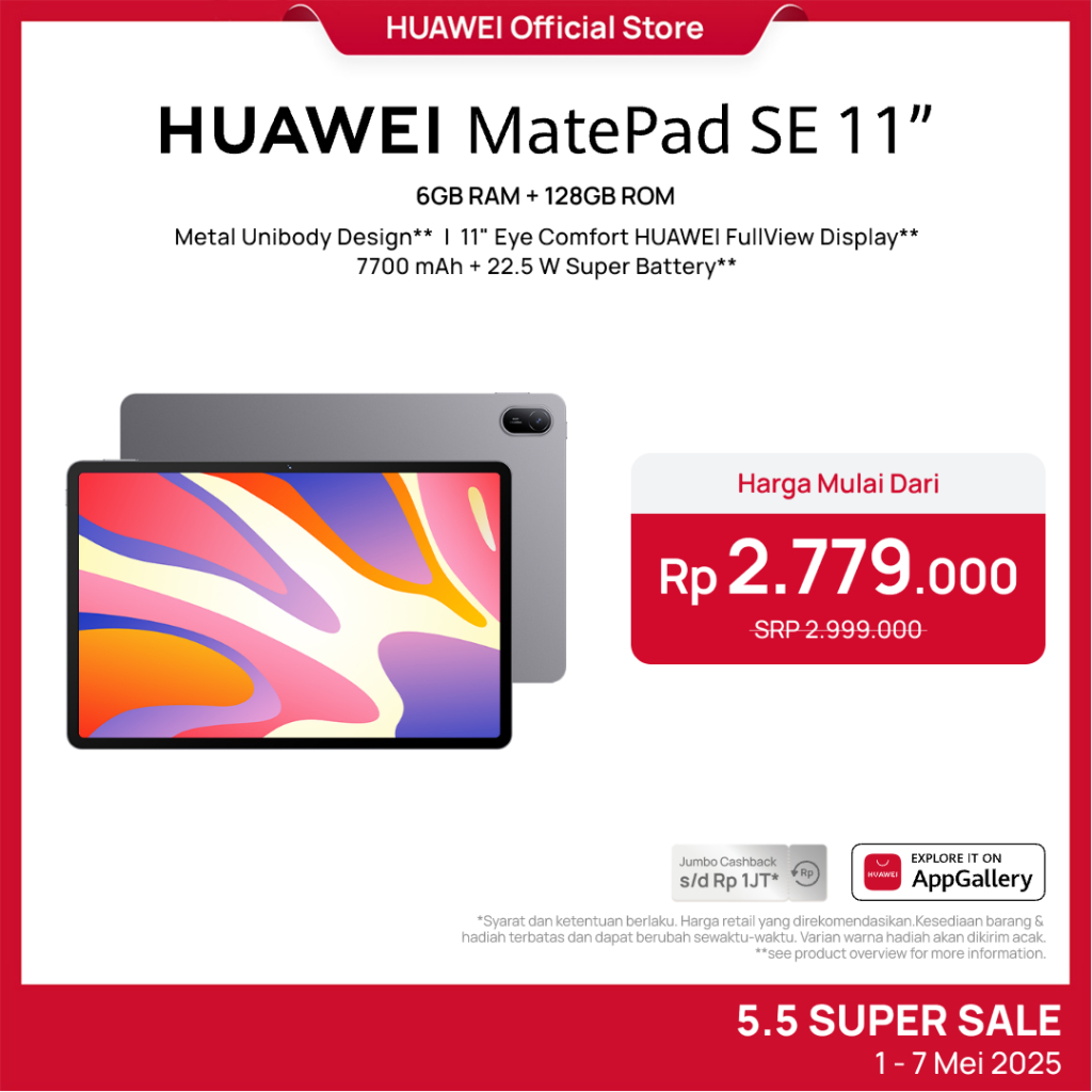 HUAWEI MatePad SE 11" Rear View