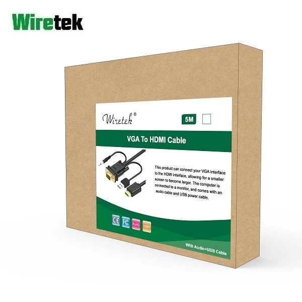 VGA to HDMI with Audio and Power Cable 5meter WIRETEK