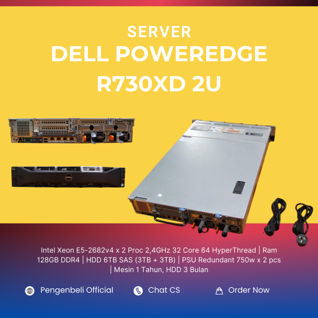 Jual Server Dell PowerEdge R730XD 2U - Xeon E5 2682V4 x 2 pcs - Ram ...