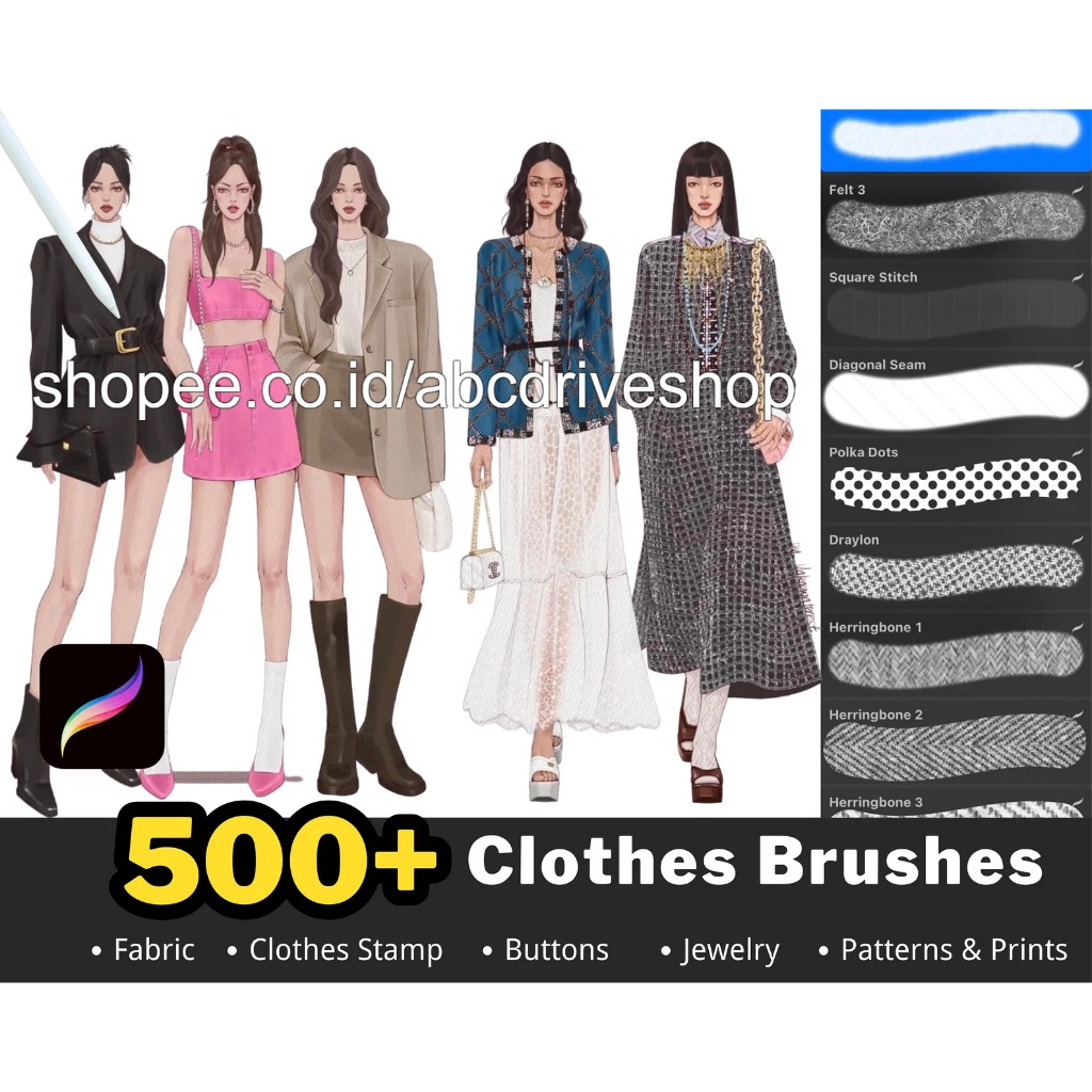 Procreate Brush - 500+ Clothes Brushes +UPDATE