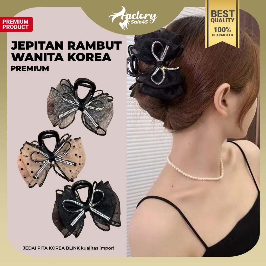Jual FACTORYSALE45 - Jepitan Rambut Model Pita Blink Fashion Korea ...