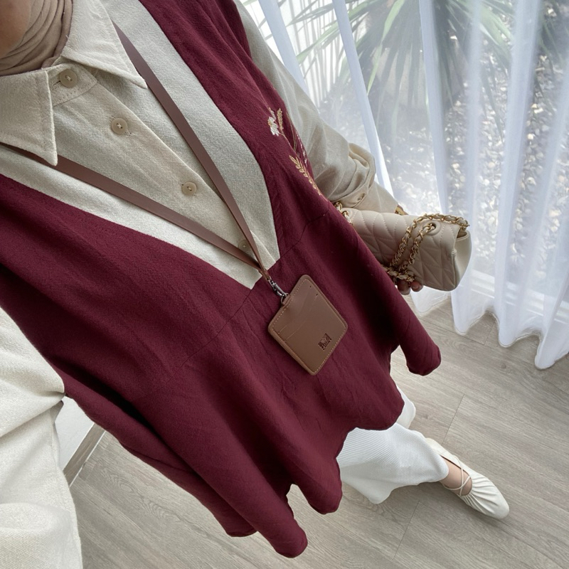 [Bygonaku] Senja Top Blouse Linen Bordir | Atasan Blouse Kemeja Kerja Wanita Korean Style | Busui Friendly foto 4