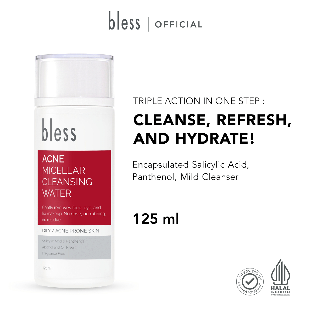 Jual Bless Acne Micellar Cleansing Water 125ml | Micellar Water For ...