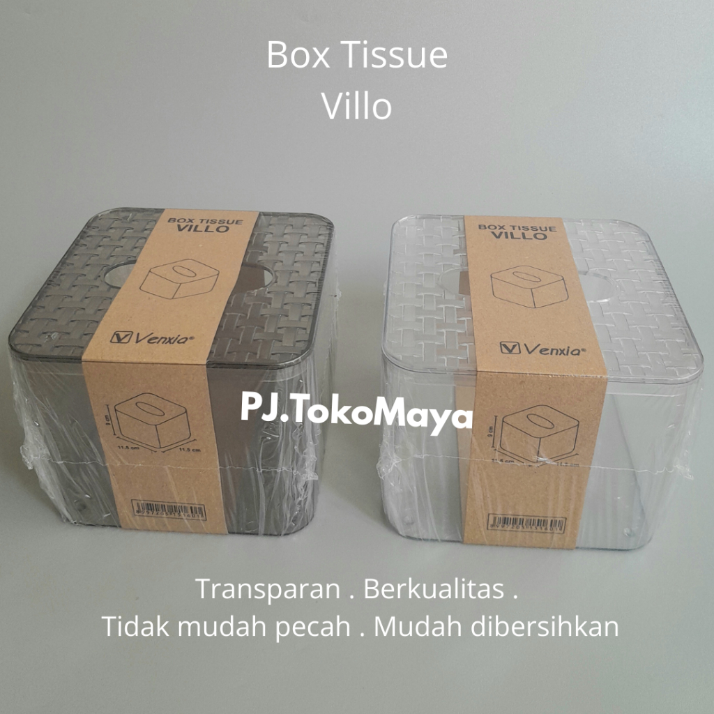 Jual Venxia Tempat Tisu Transparan Villo Bening Aestetic Atas Motif ...