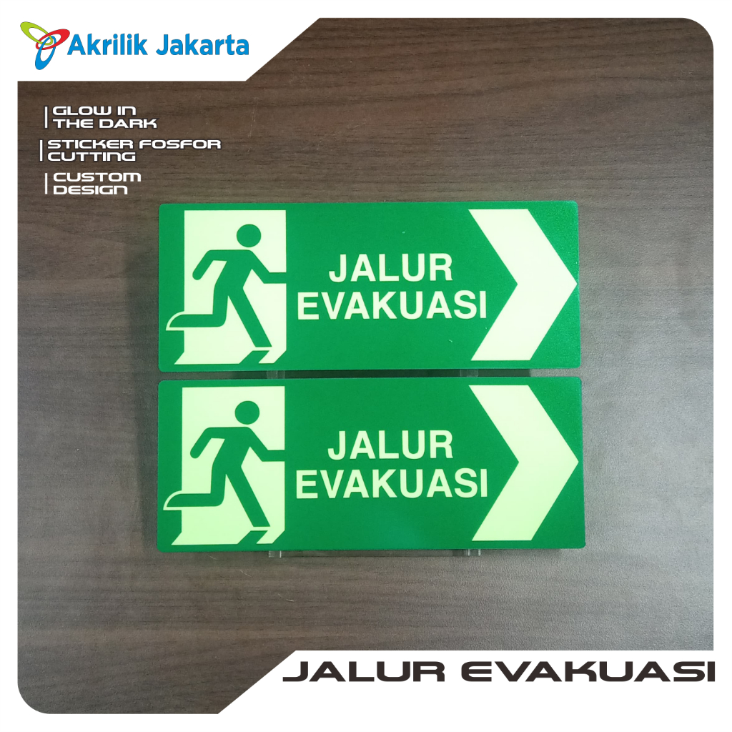 Jual Jalur evakuasi | exit signage | rambu-rambu akrilik (GLOW IN THE ...