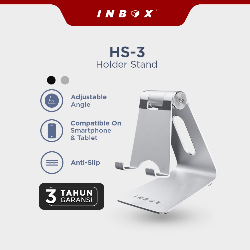 Jual Phone Holder Inbox HS-3 Metal | Holder Stand Anti Slip GARANSI 3 ...