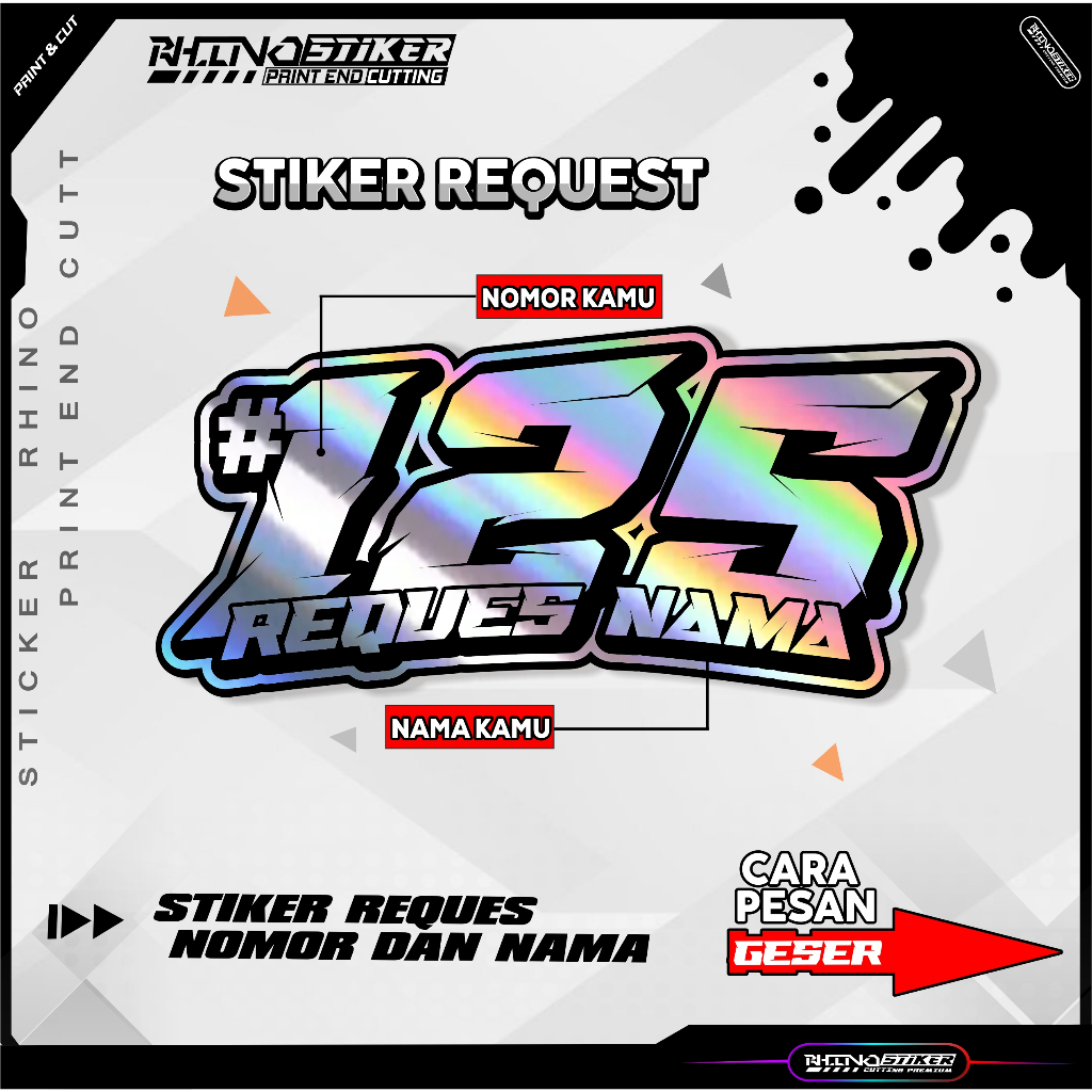 Jual STIKER V5 REQEST NOMOR DAN NAMA KAMU Stiker Cutting STIKER ANGKA ...