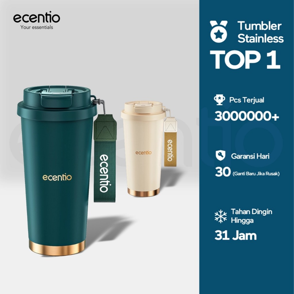 Jual Bombini - ecentio tumbler minum premium 530ml tahan dingin 24 jam ...