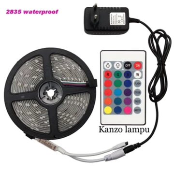 Lampu Led Strip Rgb Remote Warna Warni 5 Meter Anti Air Free Adaptor 2835 10