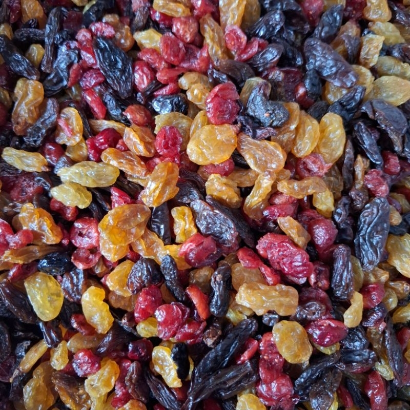 Jual Mix fruits raisin 5 macam buah kering : apricot, cranberry ...