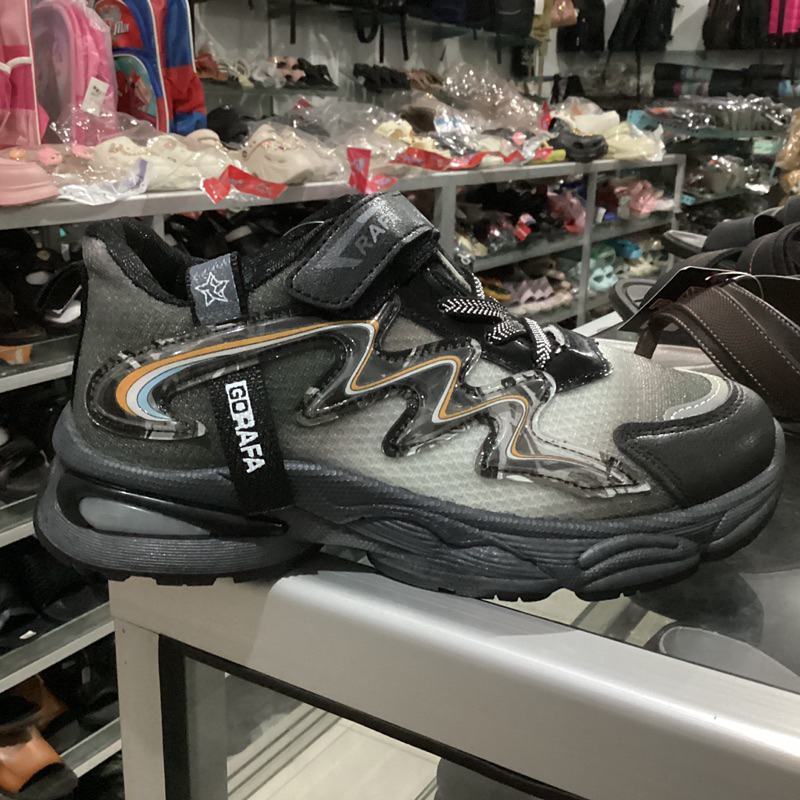 Jual Sepatu Sekolah Pria Rafa LY08 TG Hitam Abu | Shopee Indonesia