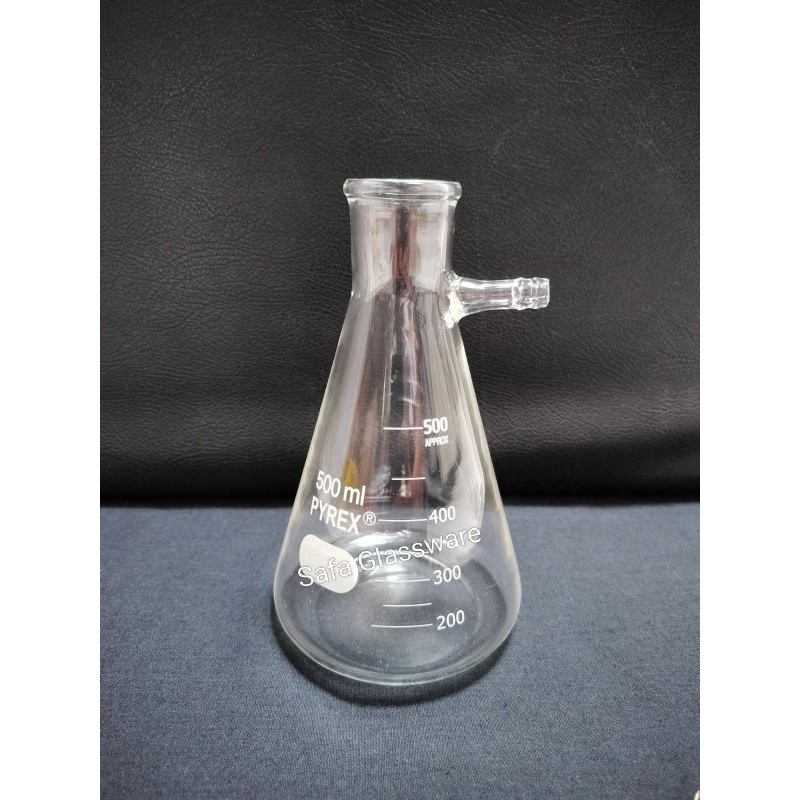 Jual Filtering Flask 500ml / Erlenmeyer Pake Pipa Samping/ Labu Hisap ...