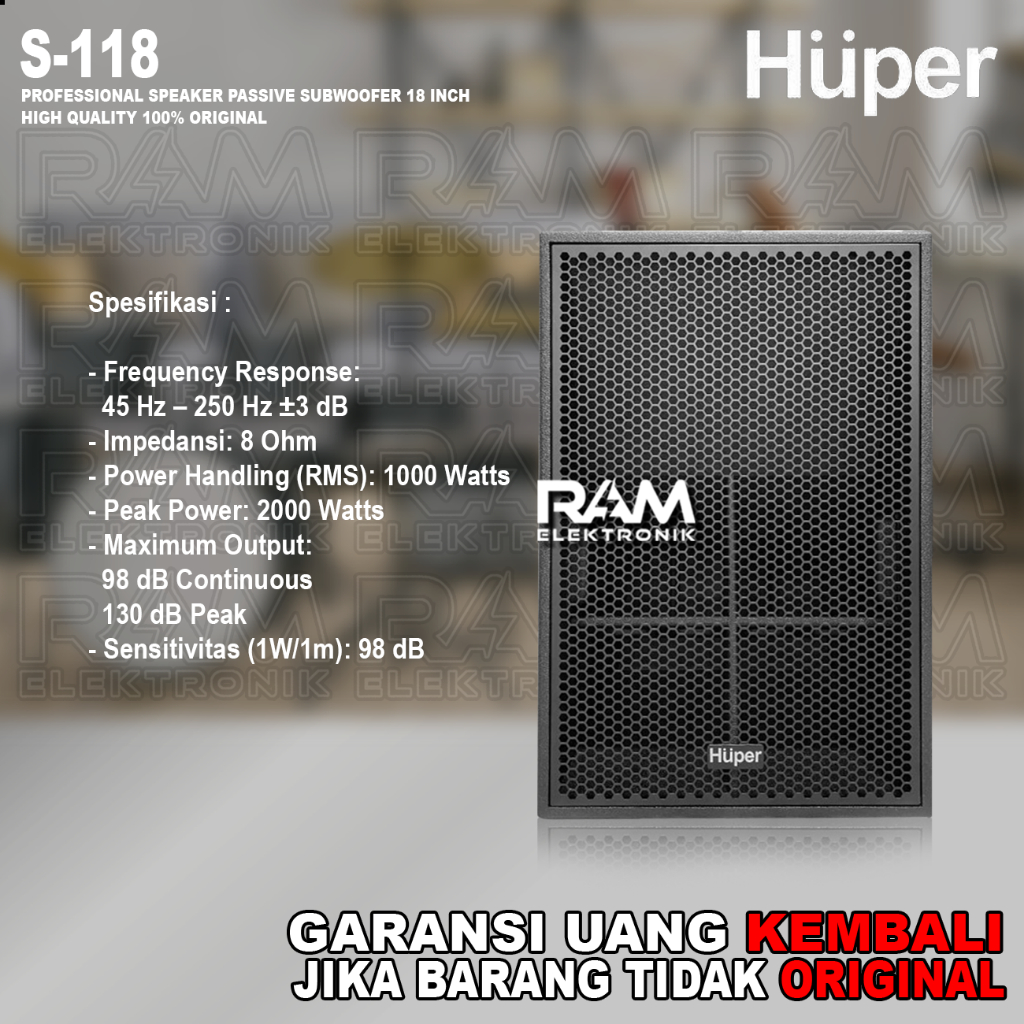 Jual Speaker Pasif Subwoofer 18 Inch HUPER S118 | S 118 Original Harga ...