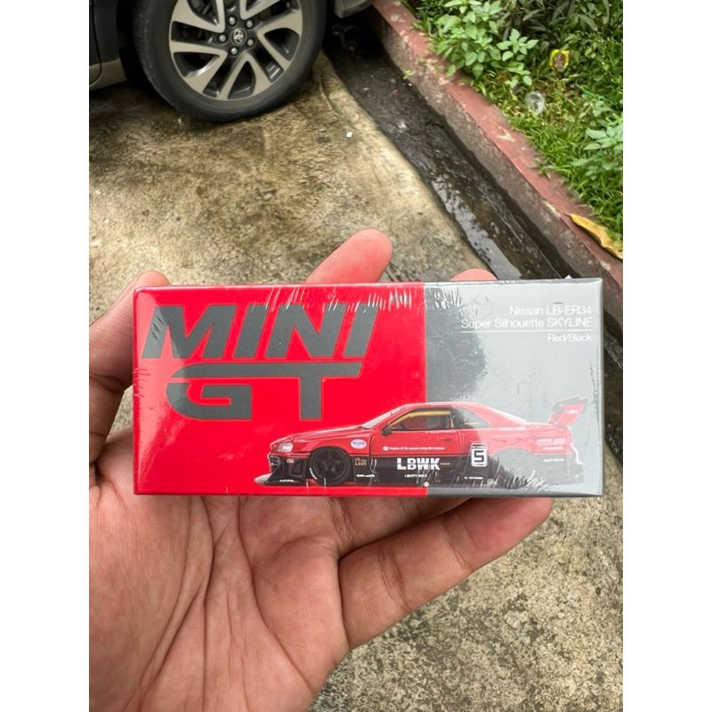 Jual Mini GT Nissan R34 LBWK Super Silhouette Skyline Red Black (BOX ...