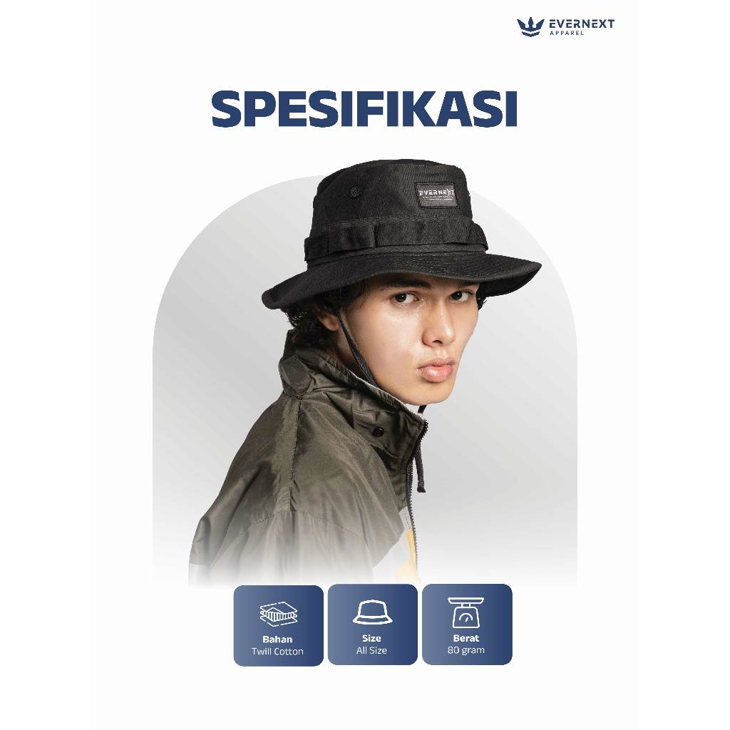 Jual Evernext Apparel - Topi Bucket Hat Pria Topi Rimba Topi Travelling ...