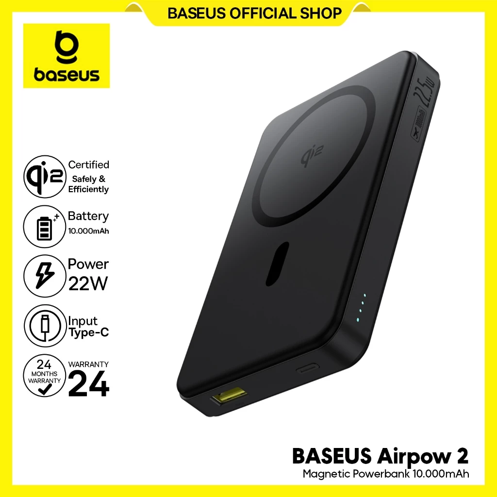 Baseus Airpow Ⅱ Qi2 Magnetic Power Bank 10000mAh 22.5W Fast Charging Powerbank Wireless