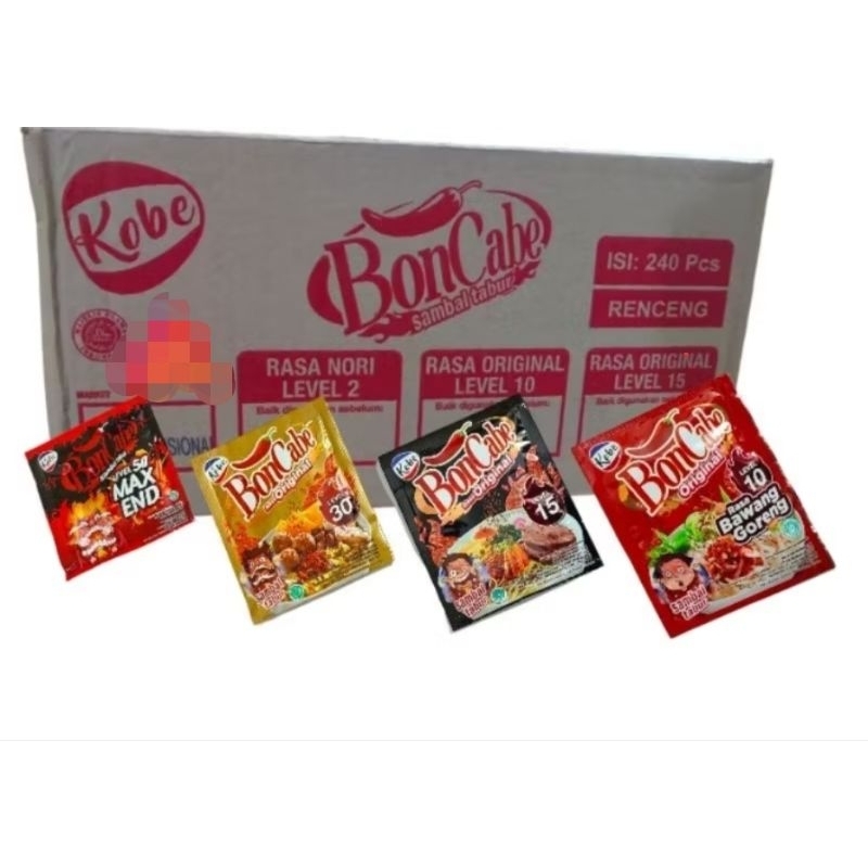 Jual Bon Cabe BonCabe Sachet Level 10 15 30 50 ( 1 Dus isi 240 Sachet ...