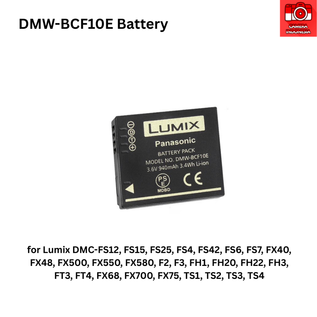 Chargeur de batterie USB DMW-BCF10, pour Panasonic Lumix DMC-FS10 FS11 FS12 FS15 FS25 FS30 FS33 FS4 FS42 FS62 FS6 FS7 FS8 FX25 FX40  44