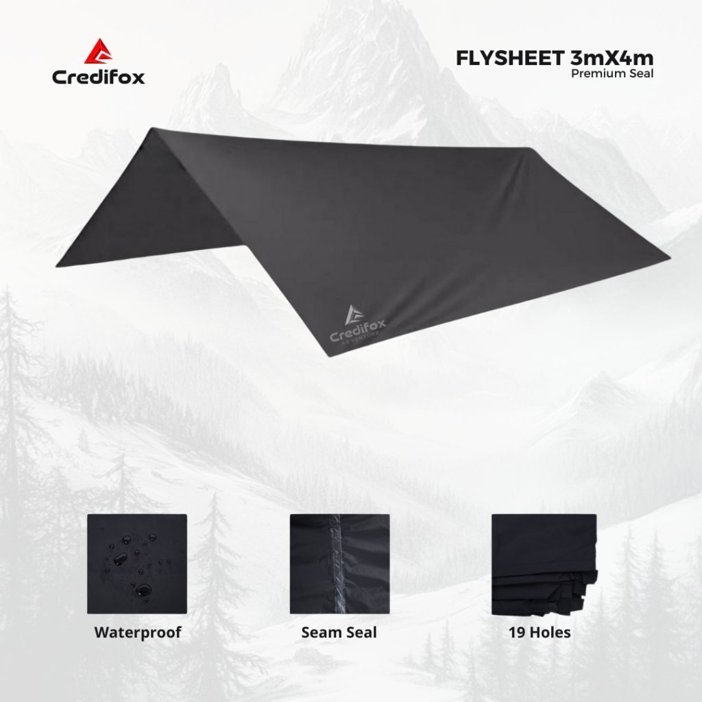 CREDIFOX Flysheet Tenda Ukuran 3x4 Premium Seam Seal Waterproof - fly sheet 3x4 - playsit tenda waterproof