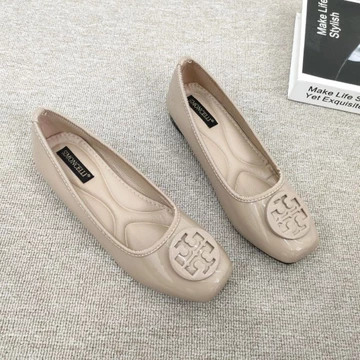 Simoncelli Sepatu Big Size Dan Normal 36 44 Wanita Flatshoes Mutiara Polos Sepatu Kerja Hitam