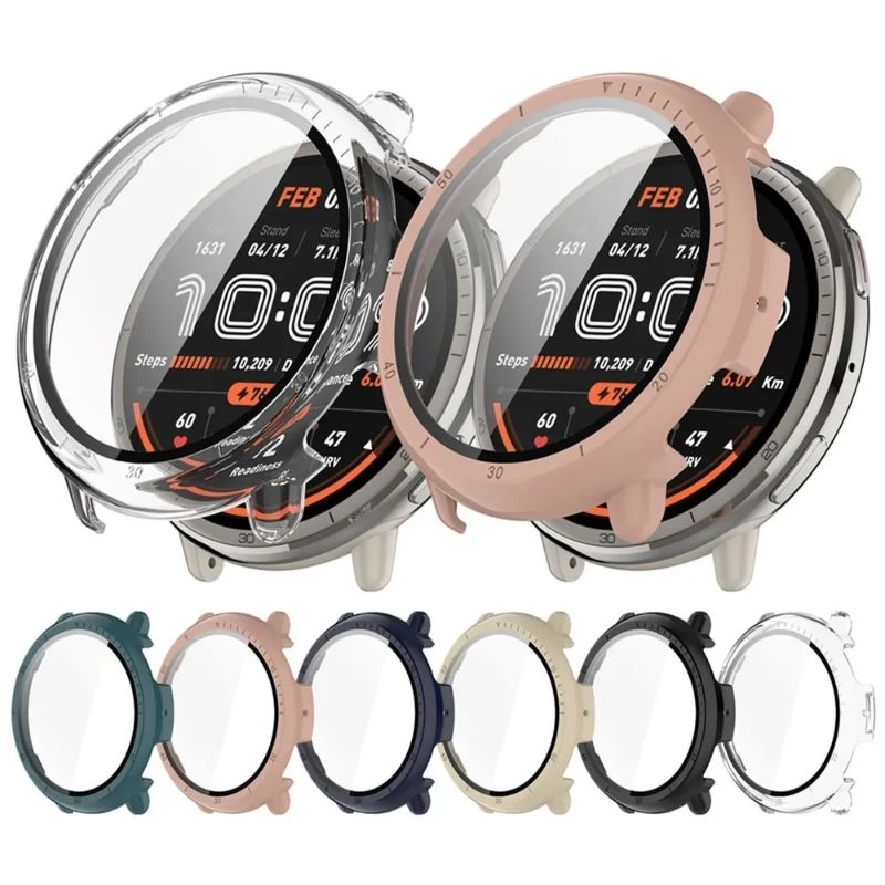 Jual Bumper Case Amazfit Active 2 A2437 Hard PC Screen Protector ...