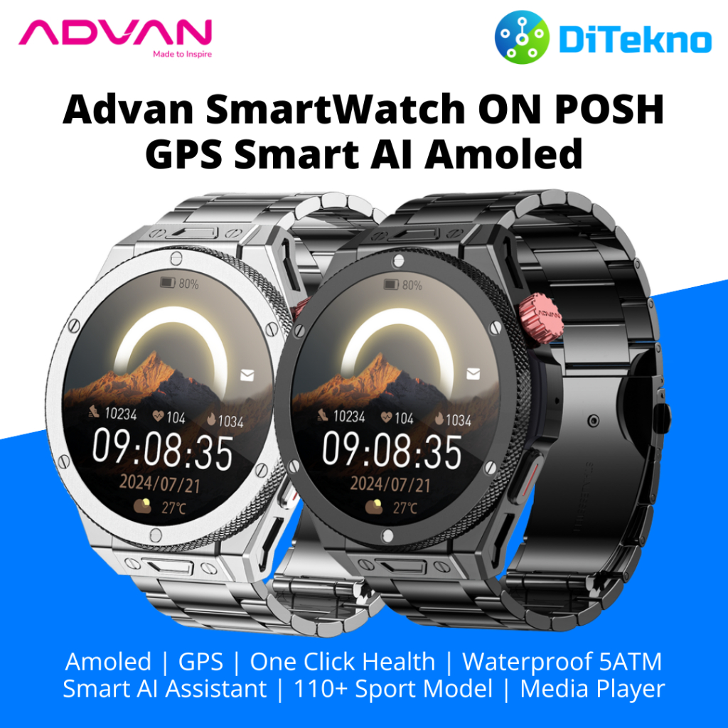 Jual Smartwatch Advan ON POSH GPS Smart AI Assist AMOLED 1.43 Bluetooth ...