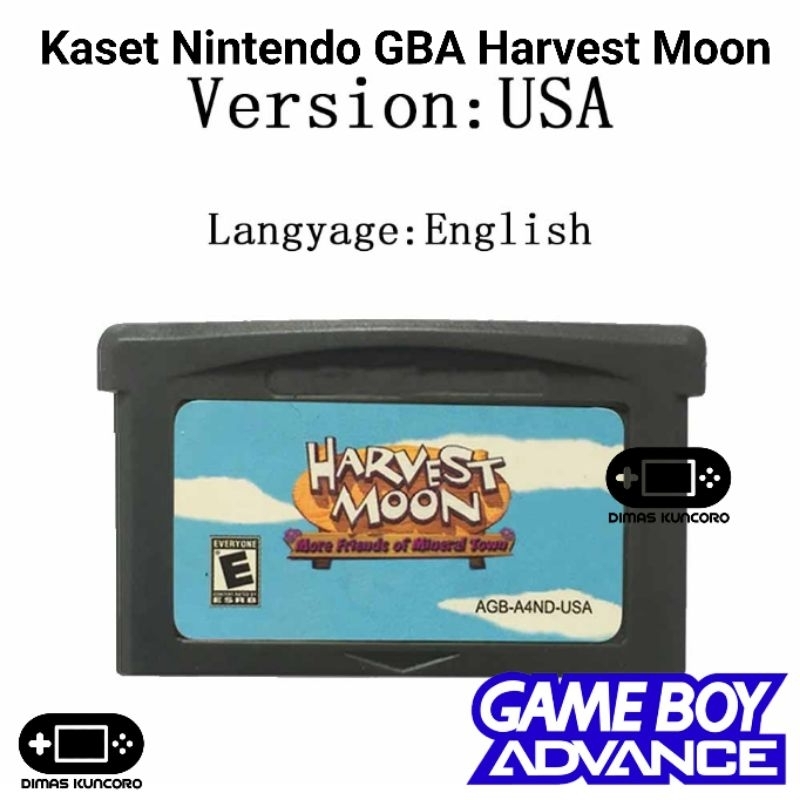 Jual Kaset Nintendo GBA Harvest Moon gameboy advance sp micro ds