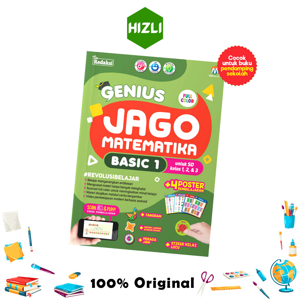 Jual (HIZLI) Genius Jago Matematika Basic 2 untuk SD 4 5 6 Buku Belajar ...