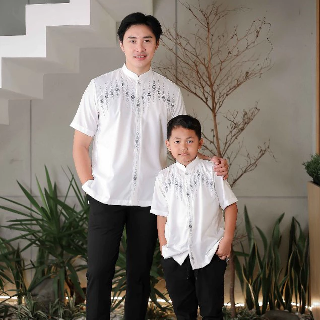 Detail bordir baju koko kemko pria premium katun madinah