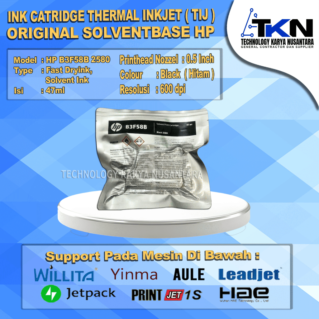 Jual Catridge Printer Thermal Ink Jet TIJ HP Original Solventbase ...