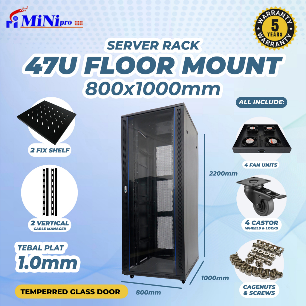 Jual Minipro Rack Server 47U 800x1000mm Floor Mount Rack | Shopee Indonesia
