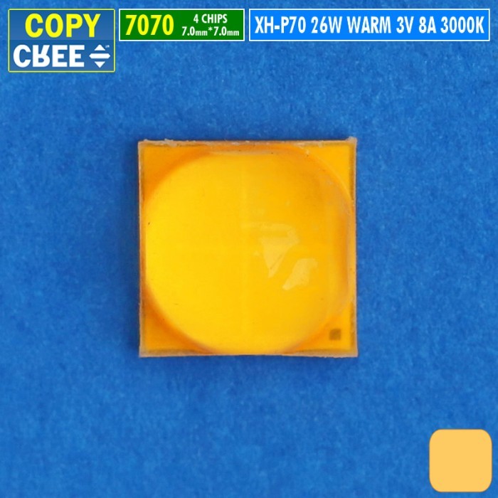 Jual Lampu Led Chip XH-P70 Warm 26W COPY CREE 3V SMD 7070 Mata Lampu ...