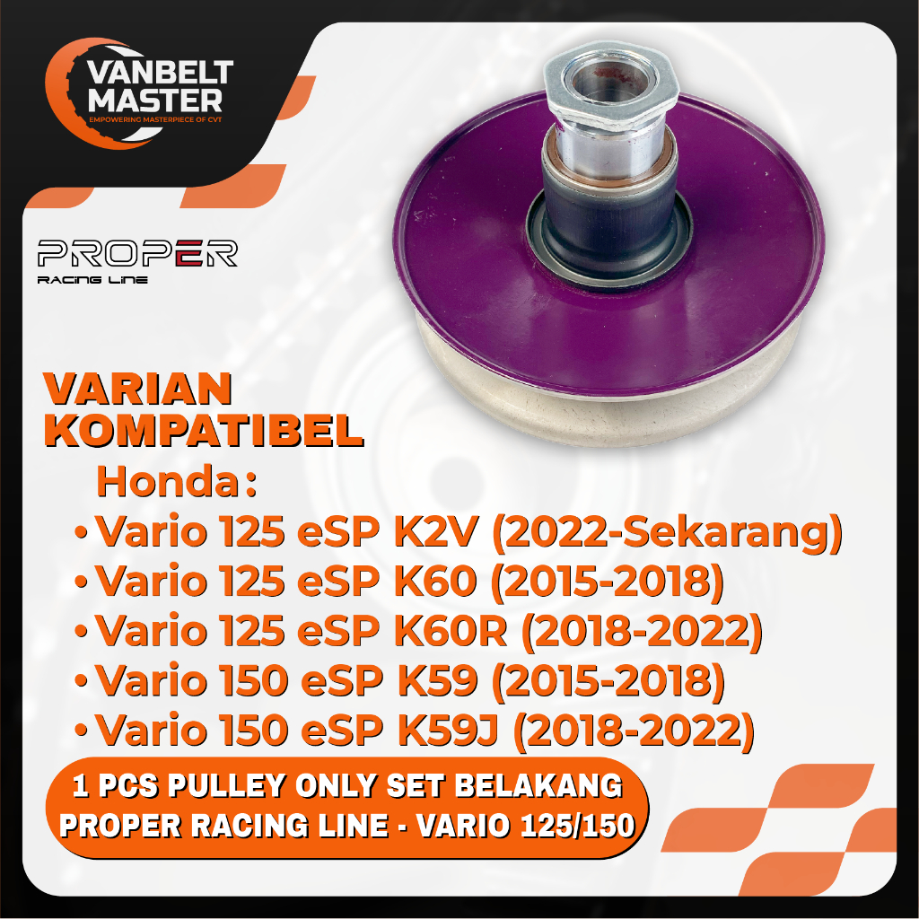 Jual Proper Pulley Pully Puli Belakang Only Vario 125 150 eSP Led K35 ...