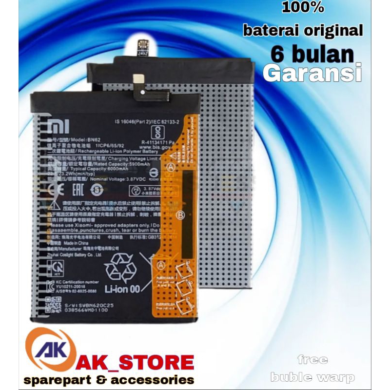 Batteria 6000mAh Per Xiaomi Redmi 9T E Poco M3 – Sostituisce BN62, Qualità Premium