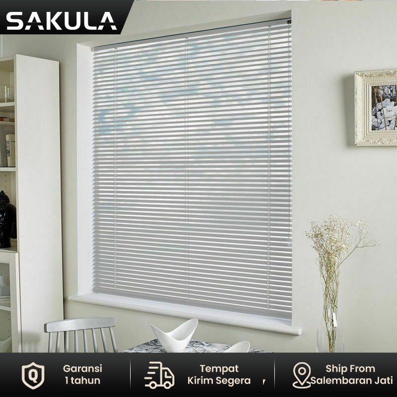 SAKULA 40/60/90 X180 cm Venetian Blinds 25 Mm - Putih Tirai Penutup Roll Kerai Hordeng Gulung Penghalau Cahaya Aksesoris Jendela