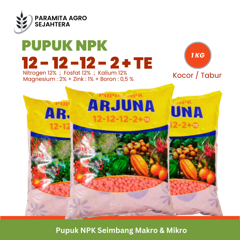 Jual PUPUK NPK MERAH ARJUNA 12-12-12-2 + TE 1 KG | Shopee Indonesia