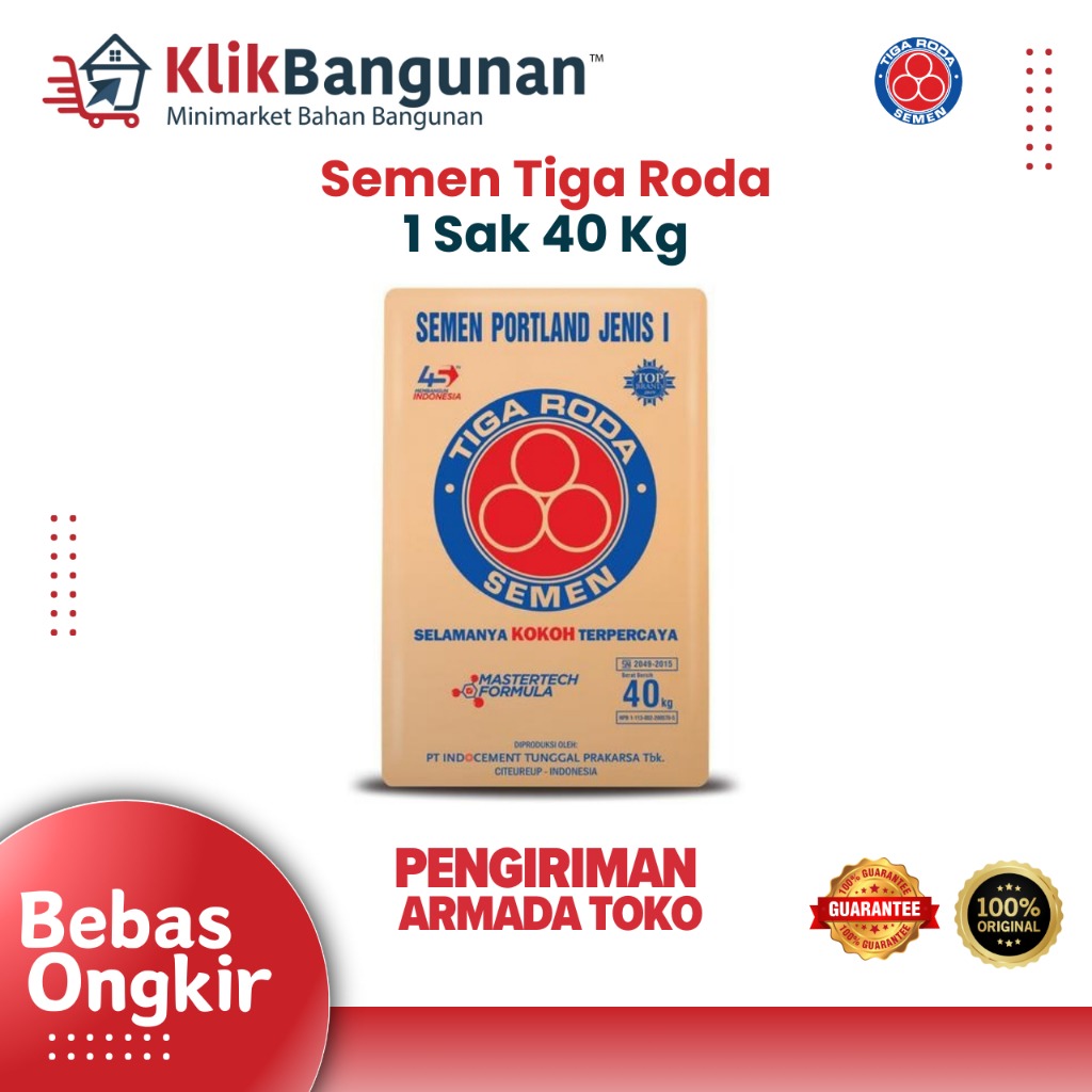 Jual Tiga Roda Semen 40kg PCC – Semen Plesteran, Acian, Pengecoran ...