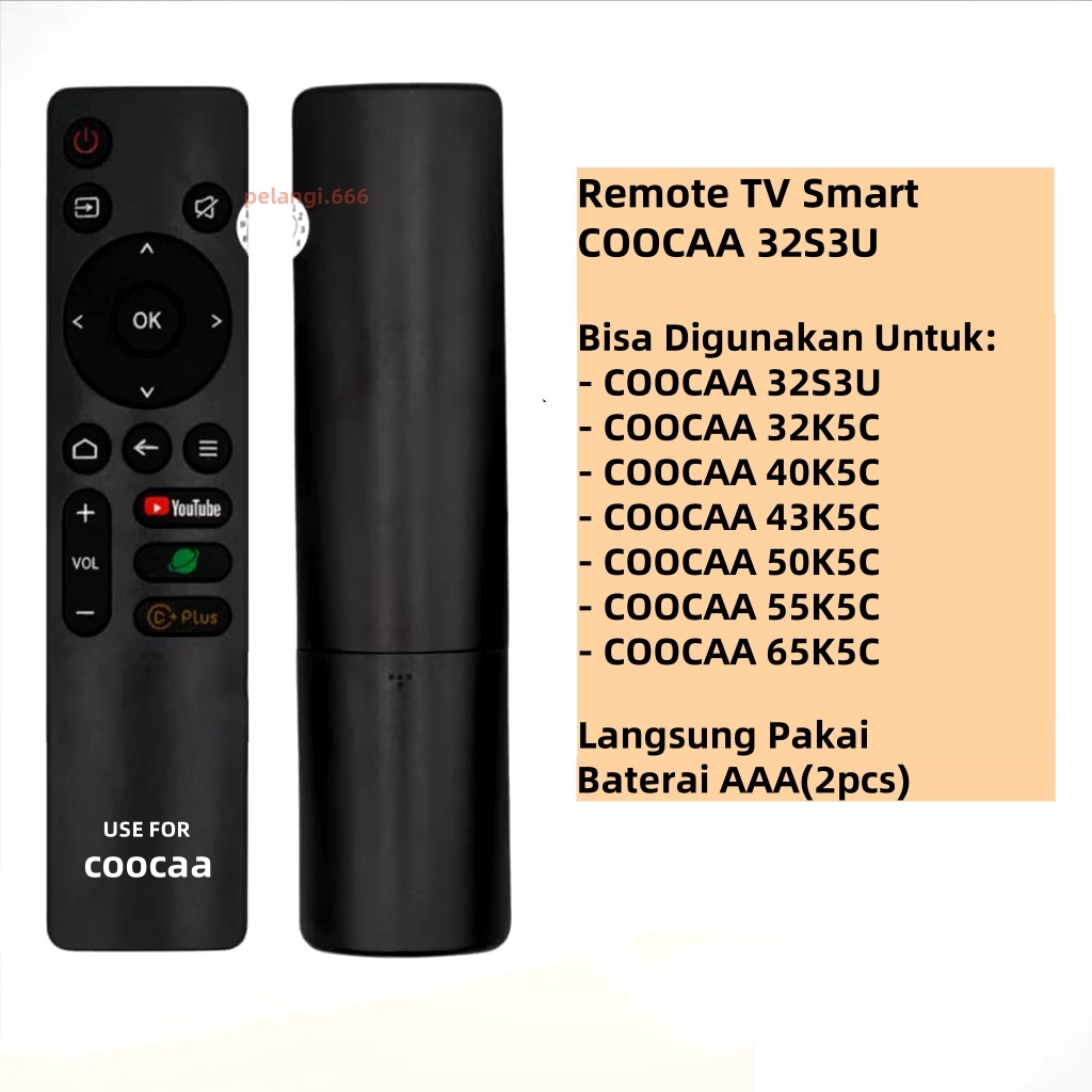 Jual (2)Coocaa Remote TV Untuk Coocaa Android Smart TV 32S3U 40S3U ...