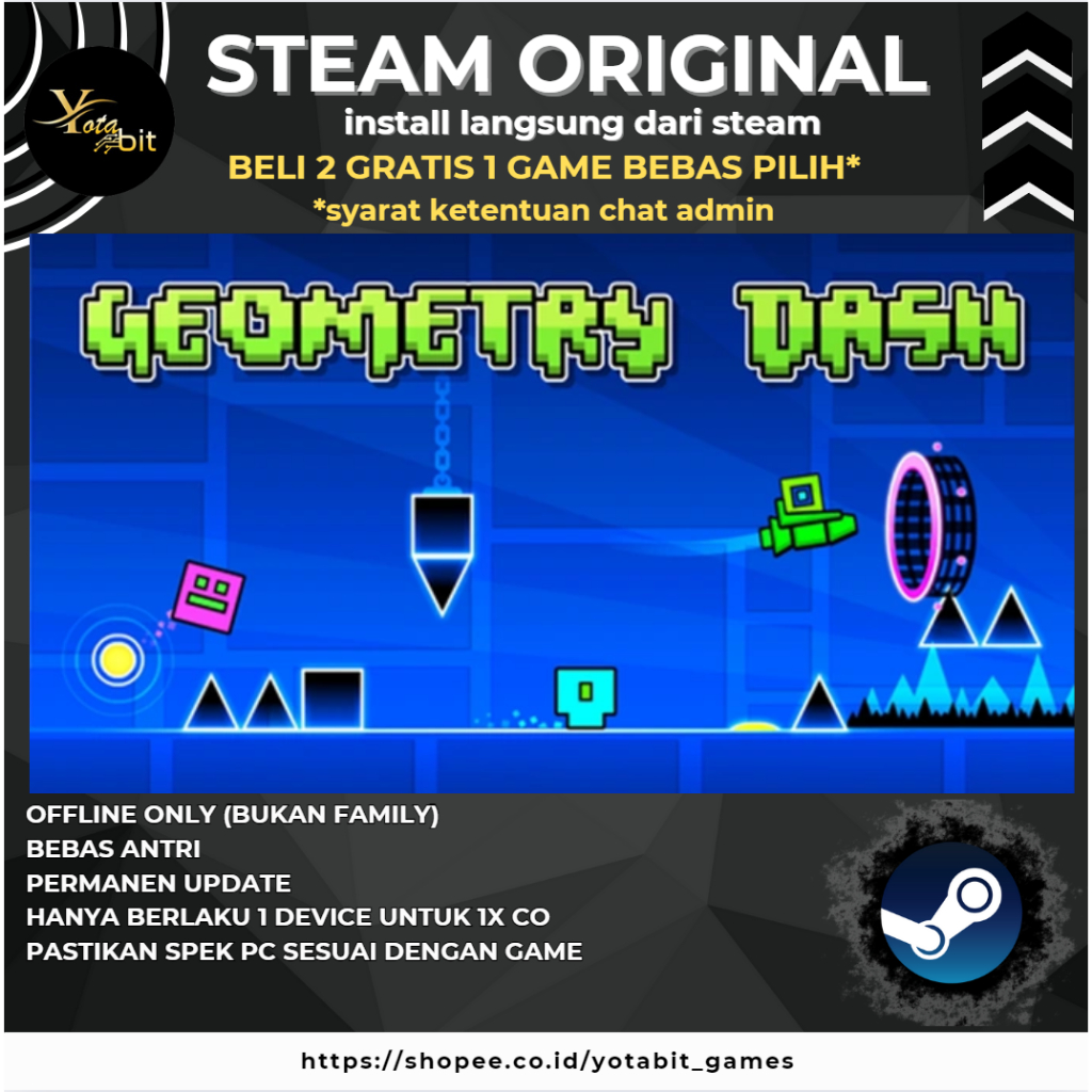 Jual Geometry MAC Game DASH PC Original Offline | Shopee Indonesia