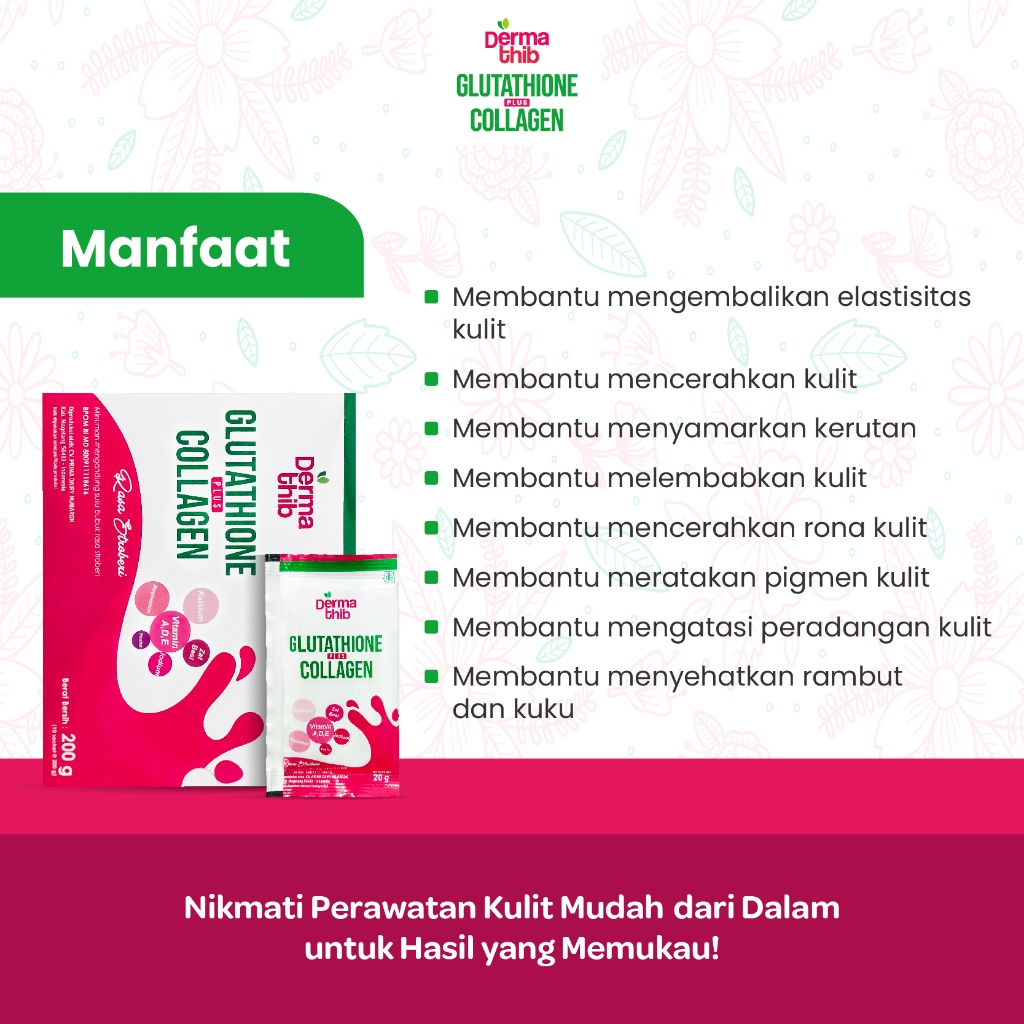 Jual Dermathib Collagen Drink Plus Glutathione Minuman Kolagen Pemutih  Badan & Mencerahkan Kulit Anti Aging Anti Acne Whitening Booster | Shopee  Indonesia