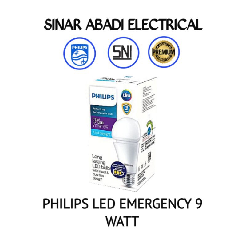Jual PHILIPS Lampu LED Emergency 8W 9W 13W RadiantLine Rechargeable ...