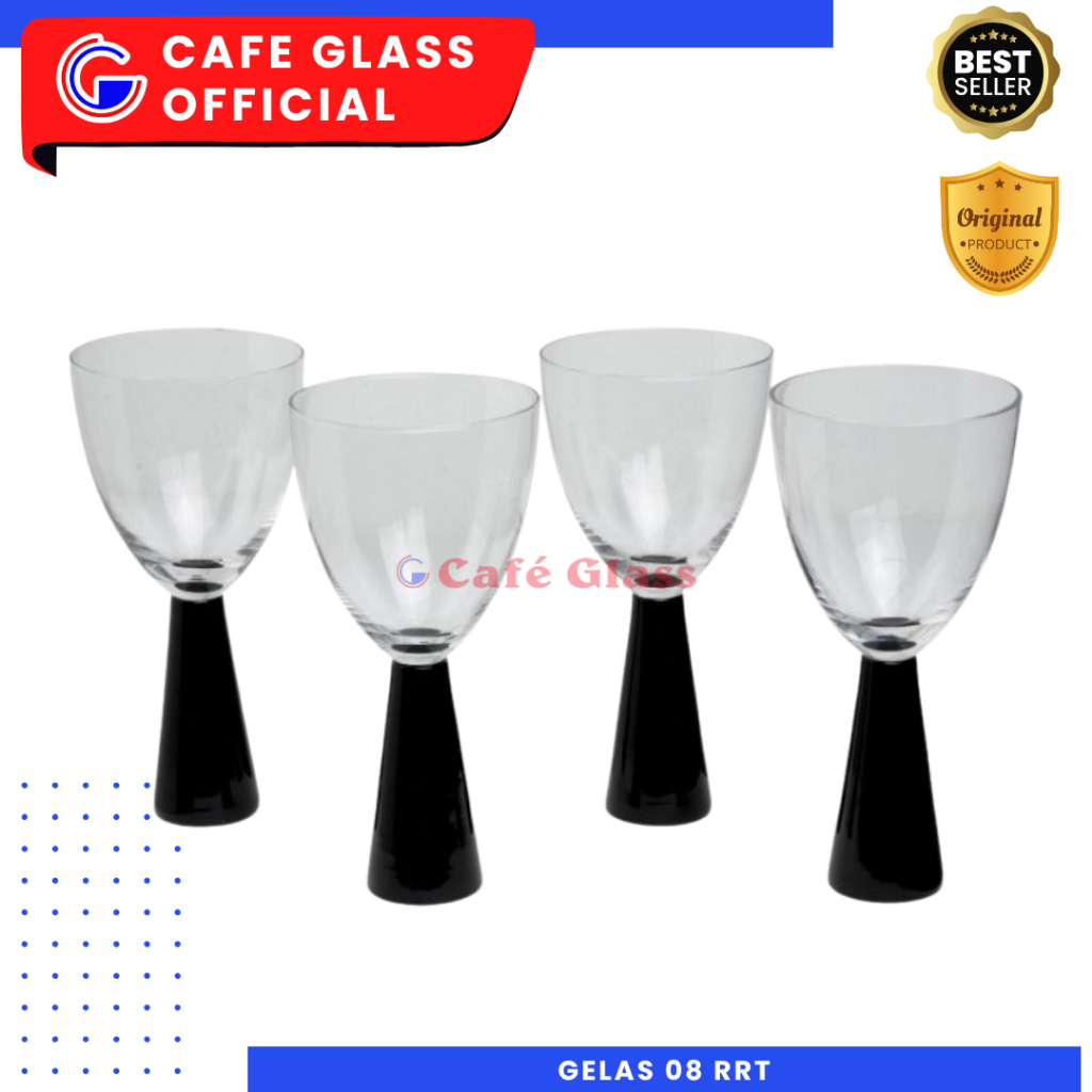 Gelas Kaki Kaca - Gelas Minuman Cafe - Gelas Wine Kaca Goblet