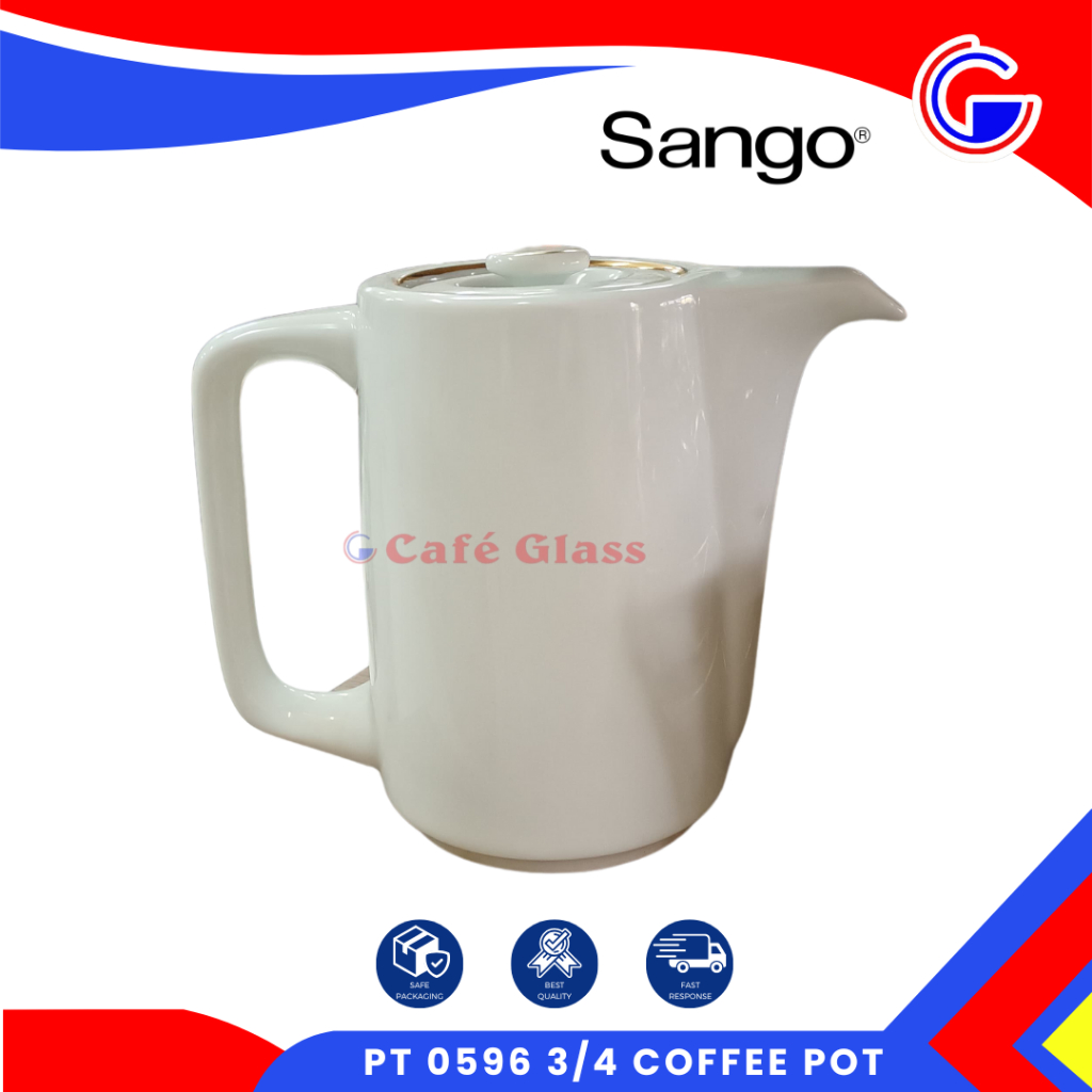 Coffee Pot Pt 0596 3/4 Sango - Teko Kopi Keramik Elegan - Teko Kopi Teh Hotel