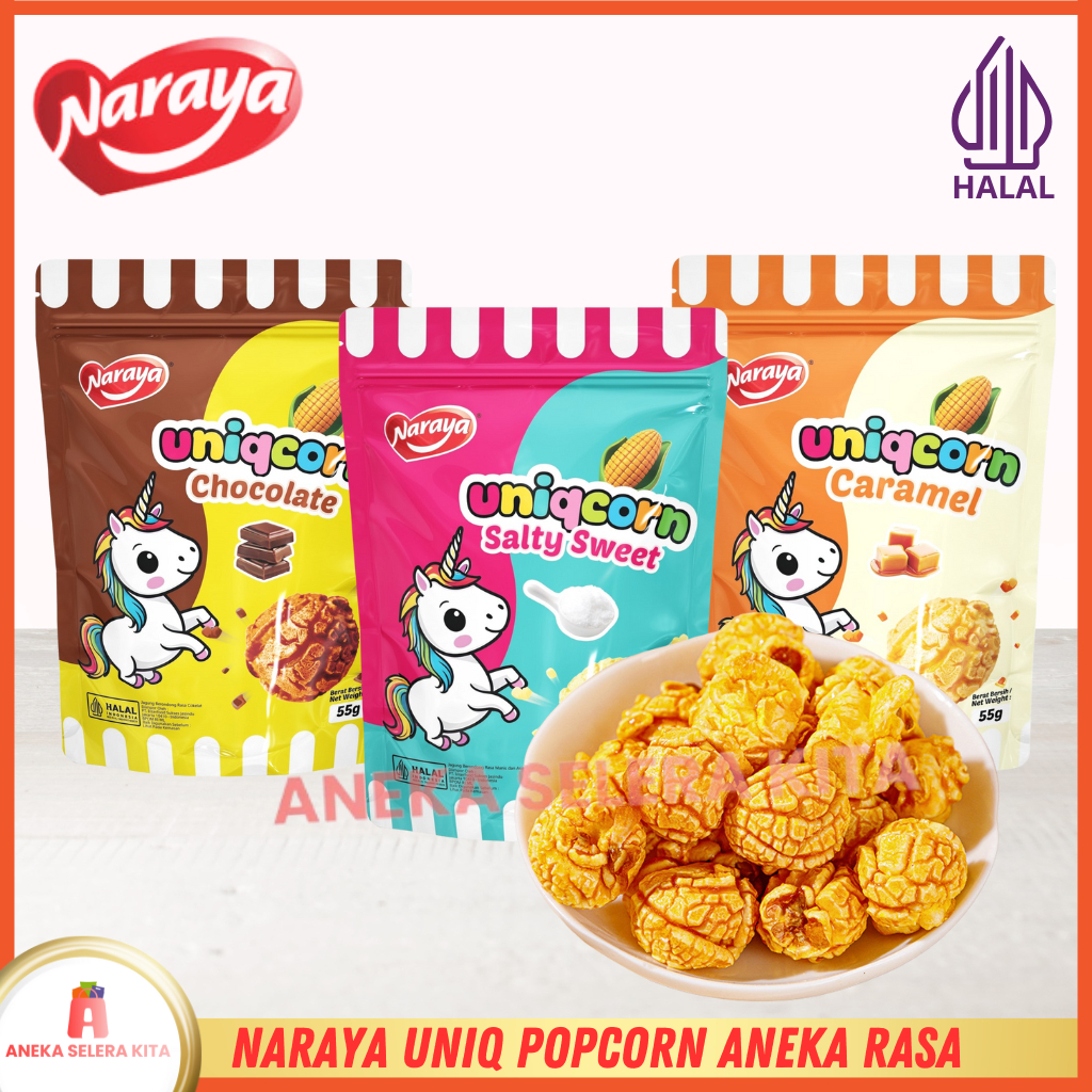 Jual Naraya Uniqcorn Popcorn Aneka Rasa Halal 55g | Shopee Indonesia