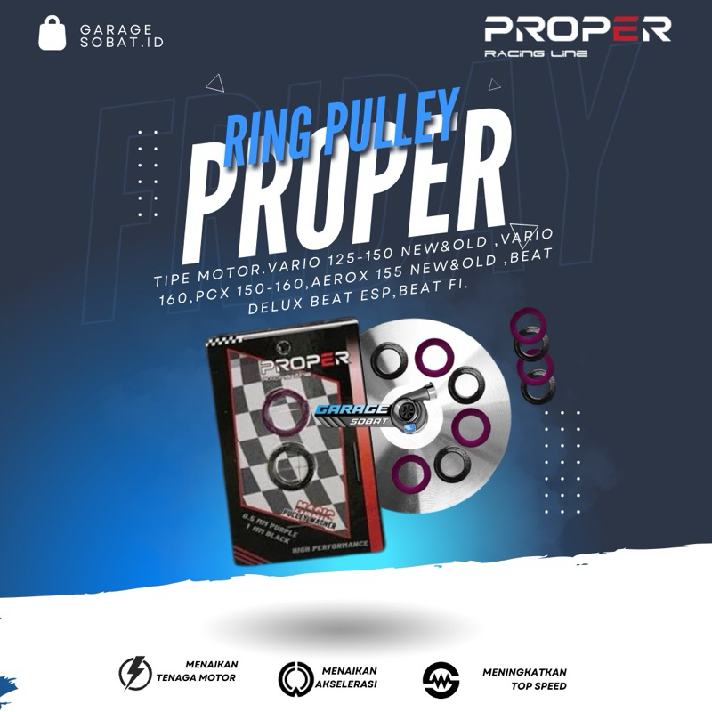 Jual PROPER RACING LINE RING PULLEY CVT BEAT SCOOPY ADV PCX VARIO 110 ...