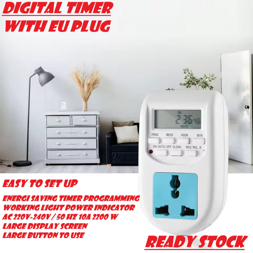 Jual Timer Digital Programmable Switch Weekly 16 Program Stop Kontak ...