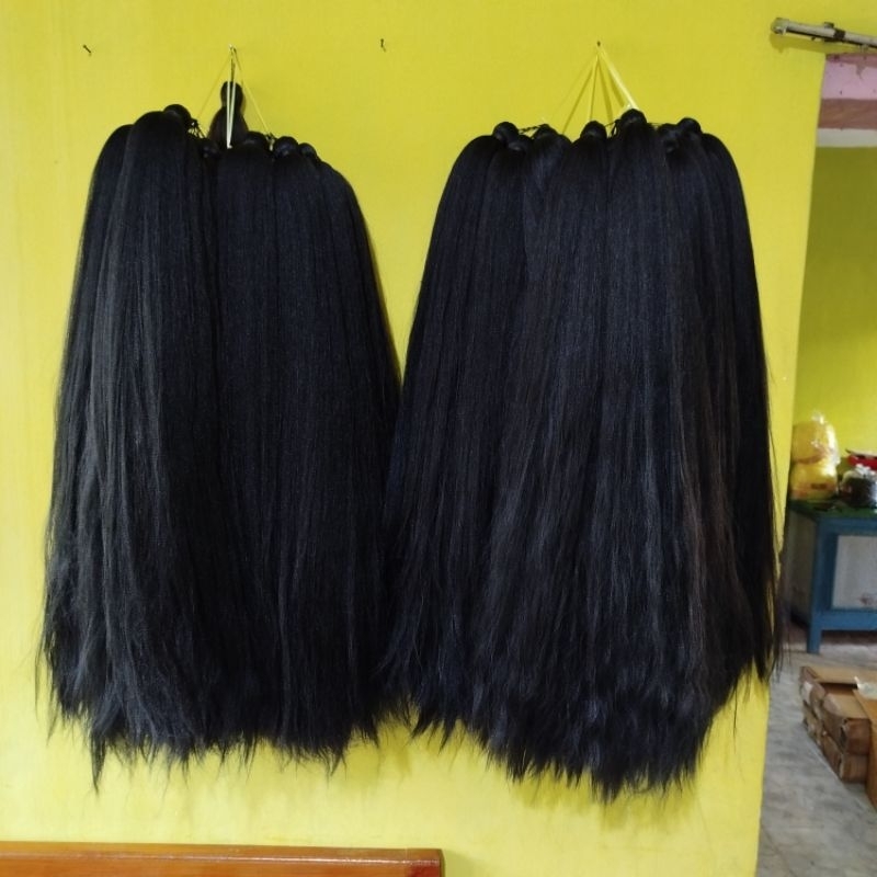 Jual rambut cemara hitam panjang 70cm | Shopee Indonesia